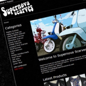 Supernova Scarves website design screenshot