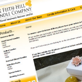 Feithill Candle Company website design screenshot